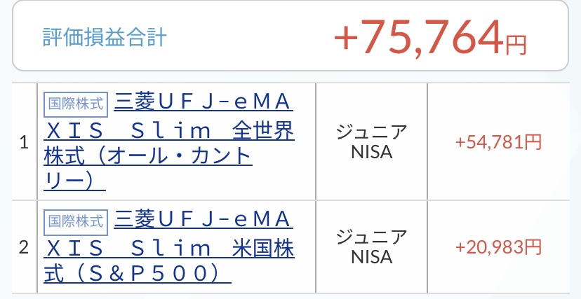 投資信託収益の実際の画像